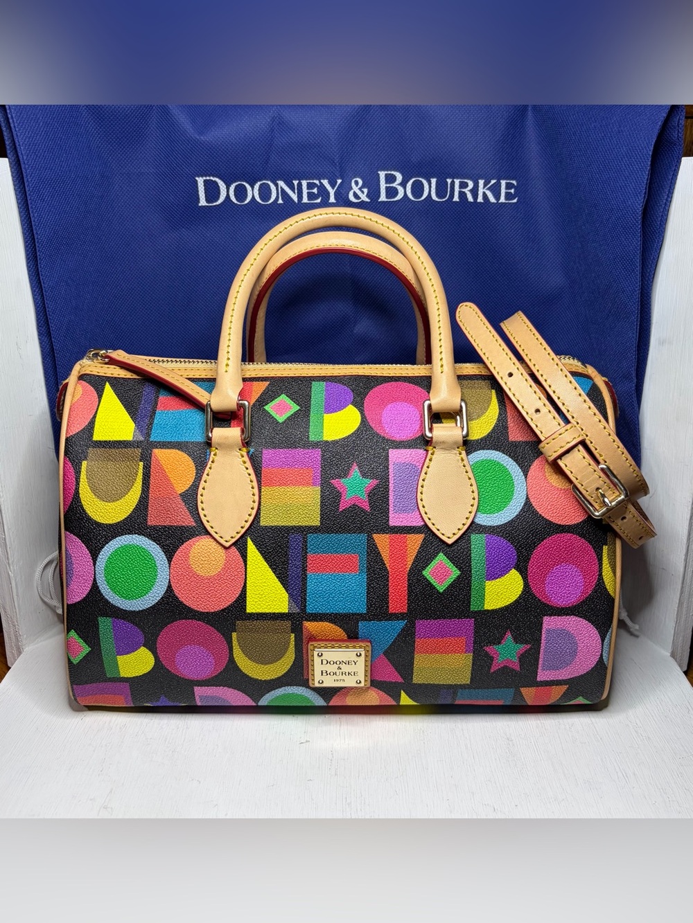 Dooney & Bourke Art Deco Satchel - Black Multi